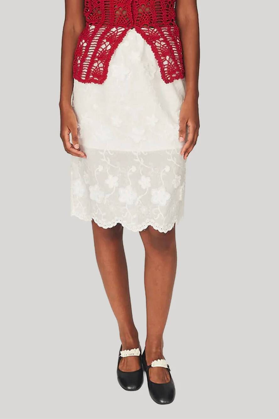 NEW THE GARMENT fleur slip skirt in cream